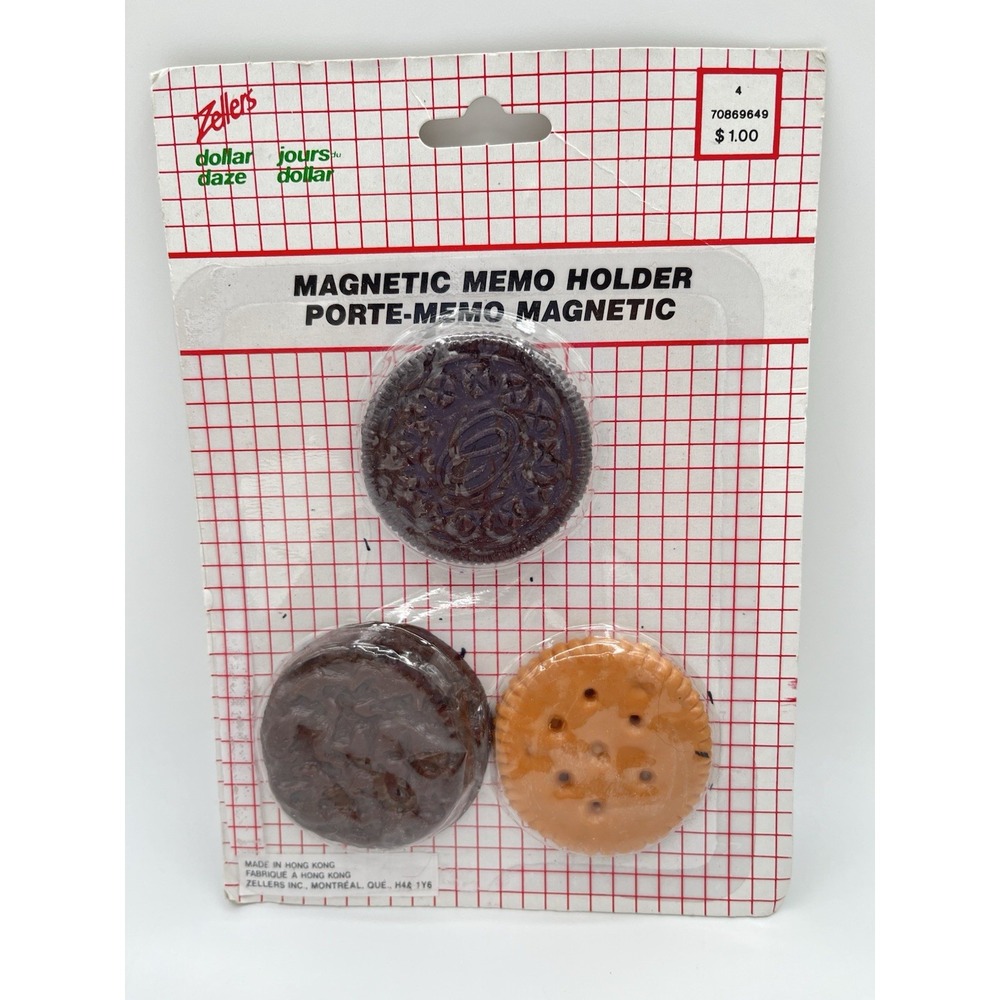 Vintage Zellers Cookie Fridge Magnets Set of 3 New Sealed Canada NOS Kitchen